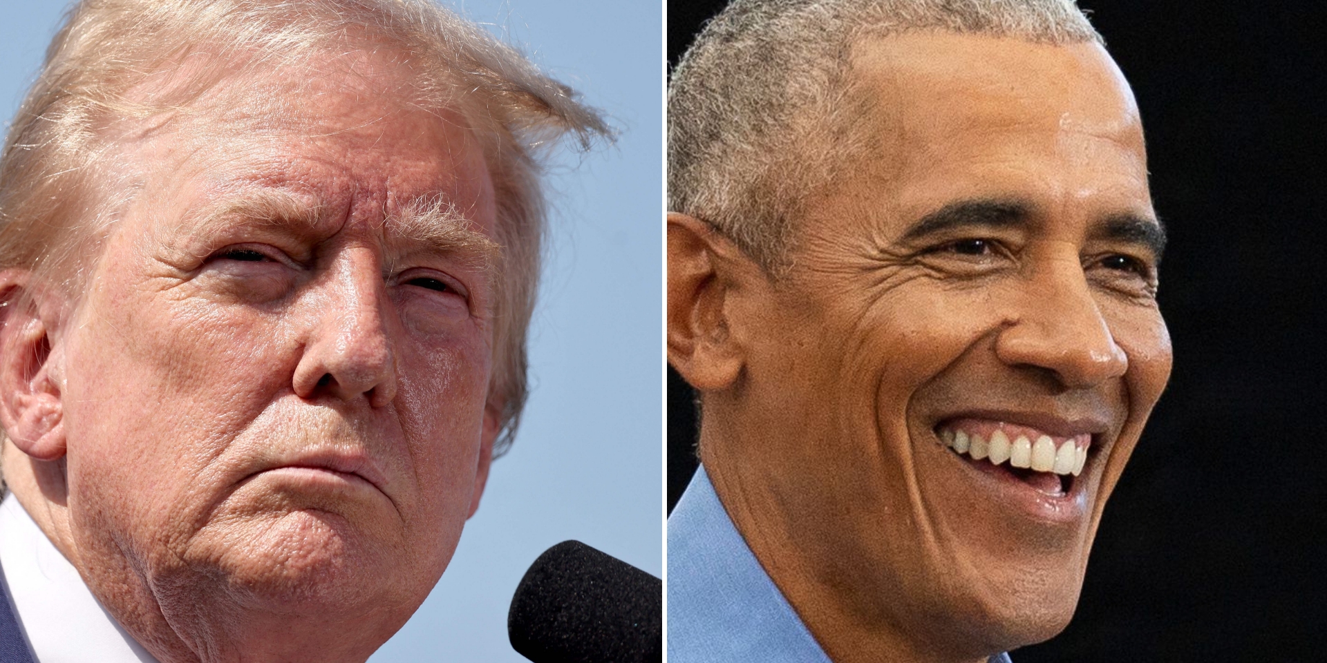 Trump og Obama ved siden af hinanden