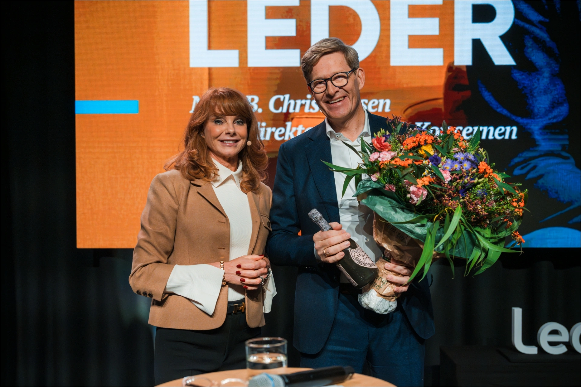 Bodil Nordestgaard Ismiris og Niels B. Christiansen står ved siden af hinanden til Ledelsens Dag 2025