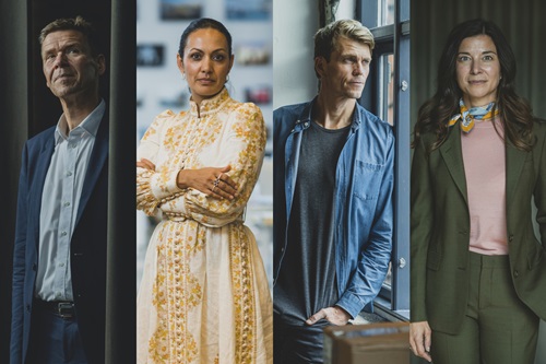 De nominerede til Årets Leder 2022: Jesper Hjulmand, Sheela Søgaard, Jeppe Rindom og Nana Bule