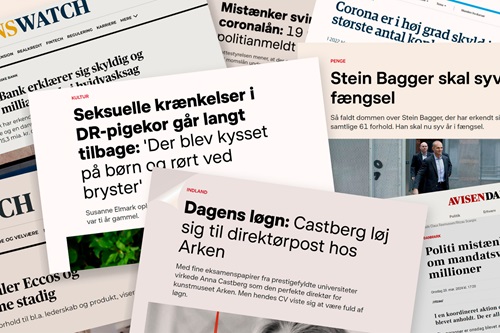 En kollage af shitstorms fra medier