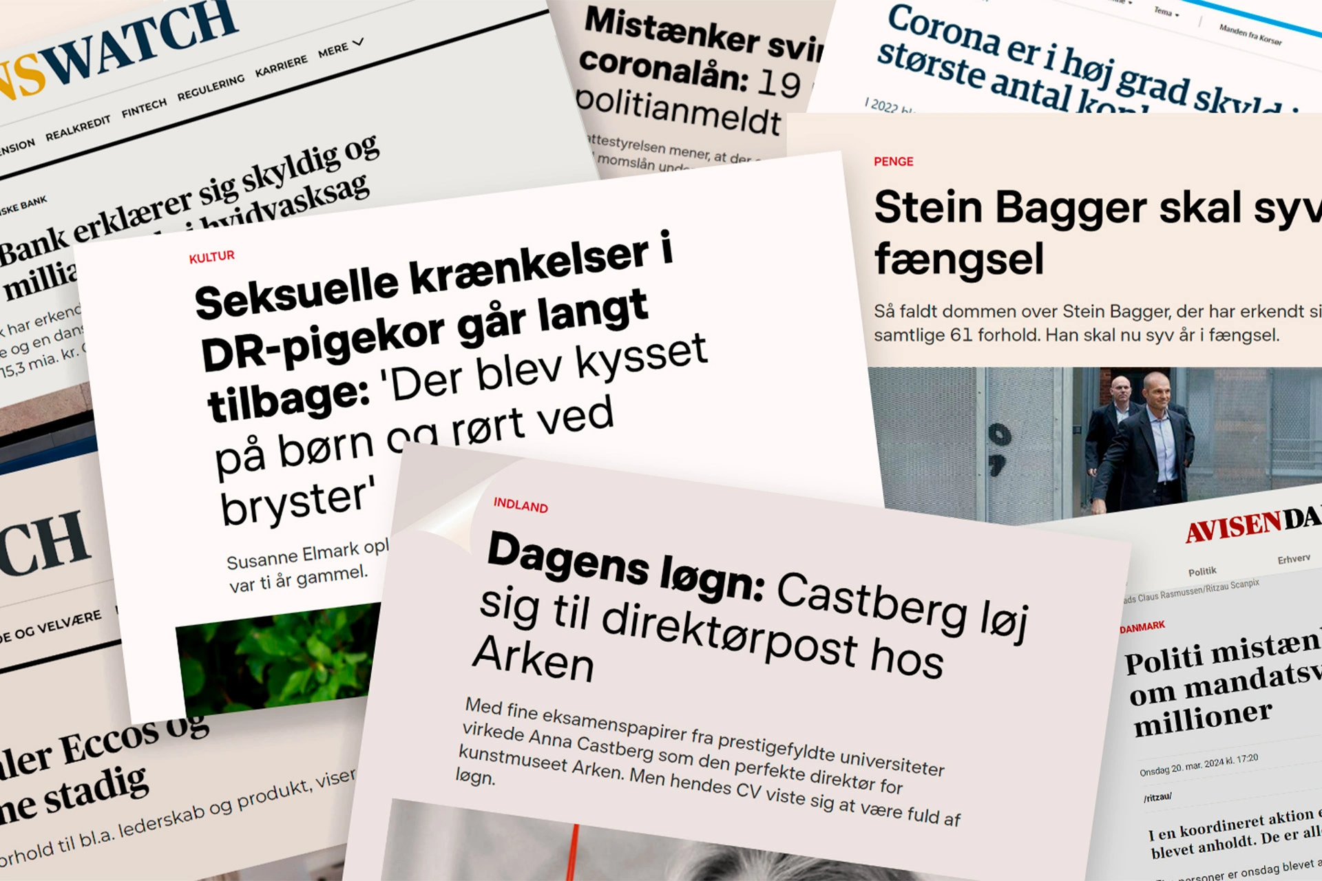 En kollage af shitstorms fra medier