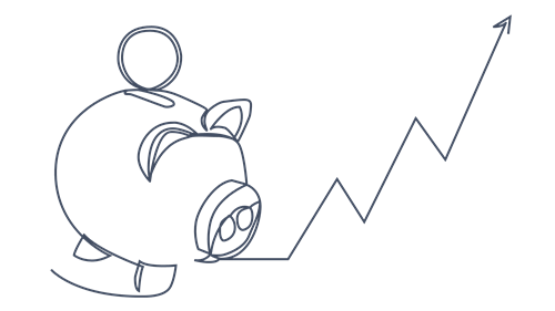 Stregtegning af sparegris