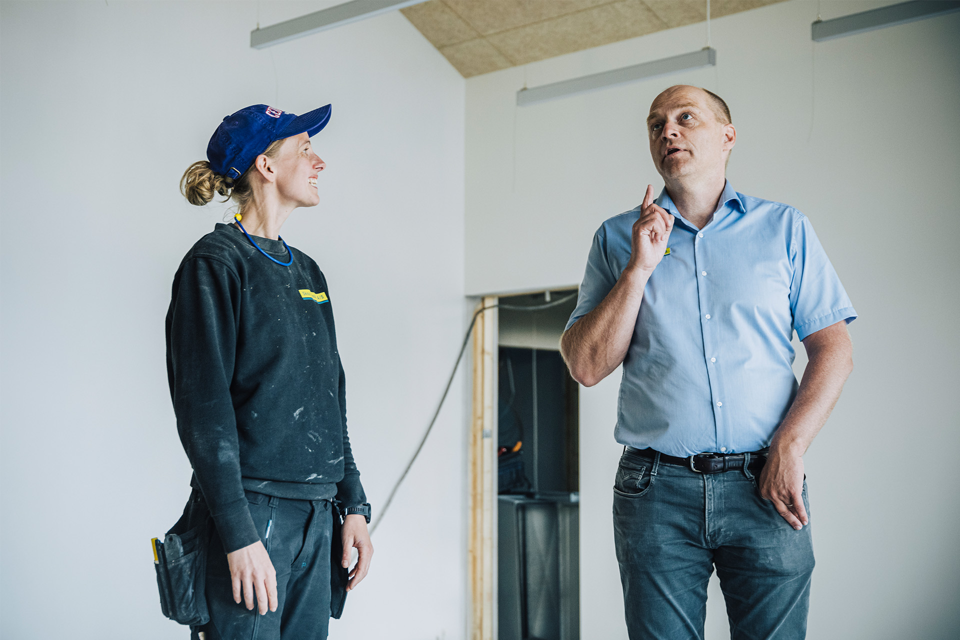 Martin Skou Heidemann og medarbejder Sidsel Boet på en byggeplads