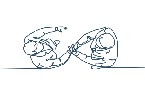 To mænd giver hinanden hånden