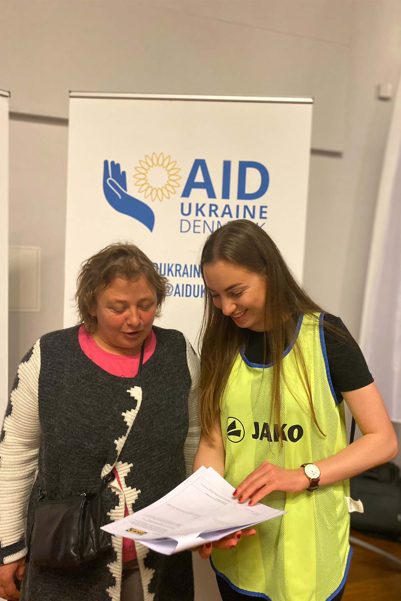 Jobmesse i Roskilde. Ukrainske Maria, som var med den første bus til Danmark, arbejdede som tolk på messen.