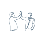 To mænd giver hinanden en high-five