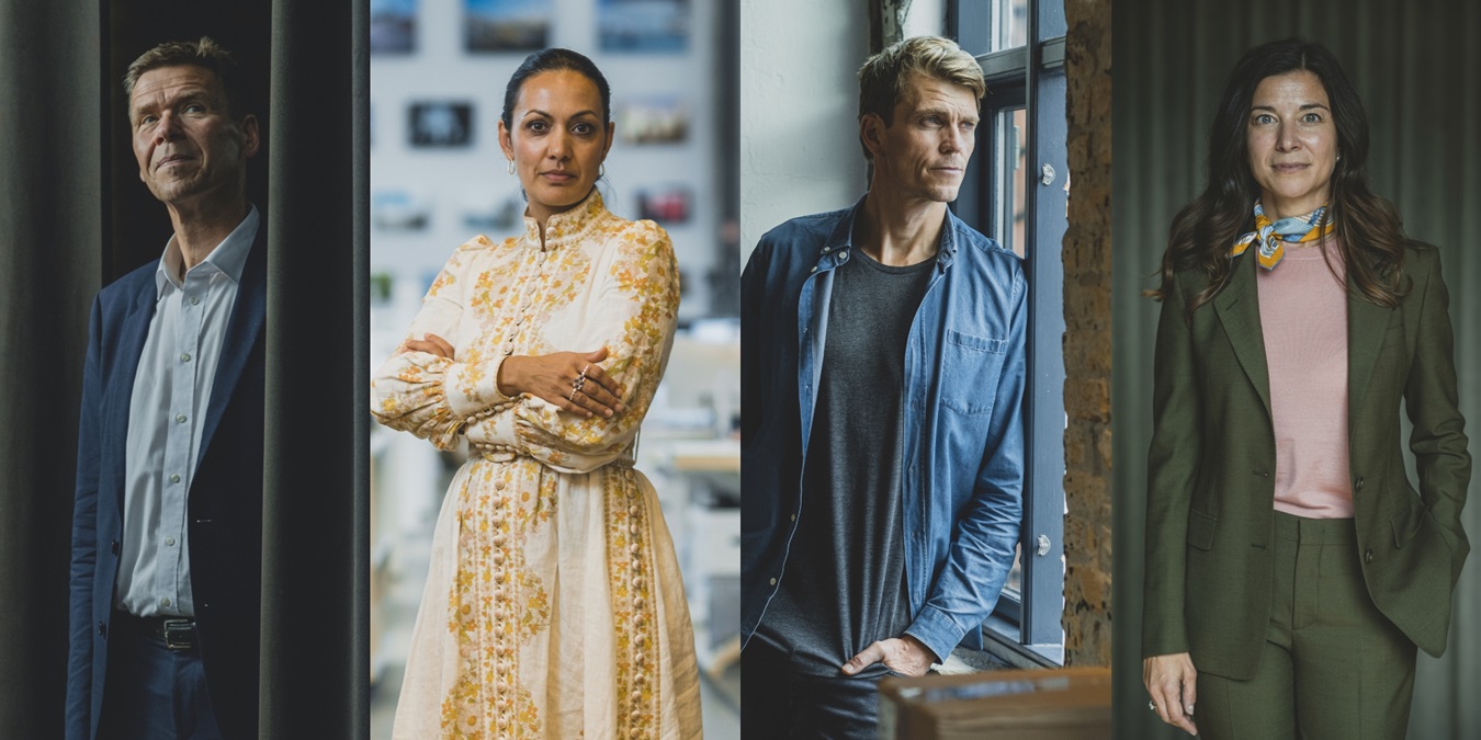 De nominerede til Årets Leder 2022: Jesper Hjulmand, Sheela Søgaard, Jeppe Rindom og Nana Bule