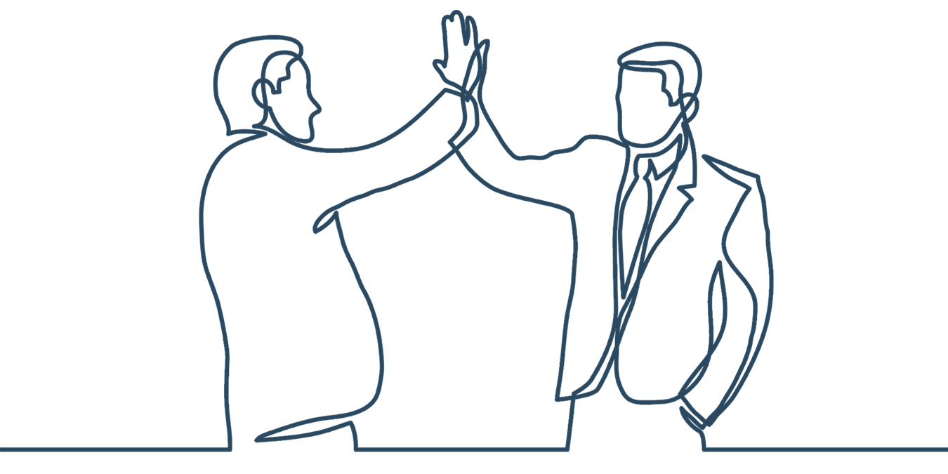 To mænd giver hinanden en high-five