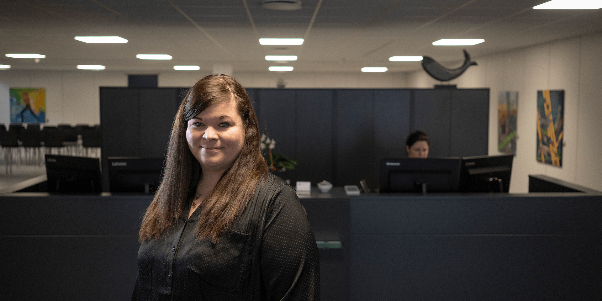 Maria Bengtsen som er receptionist på Grenaa Havn