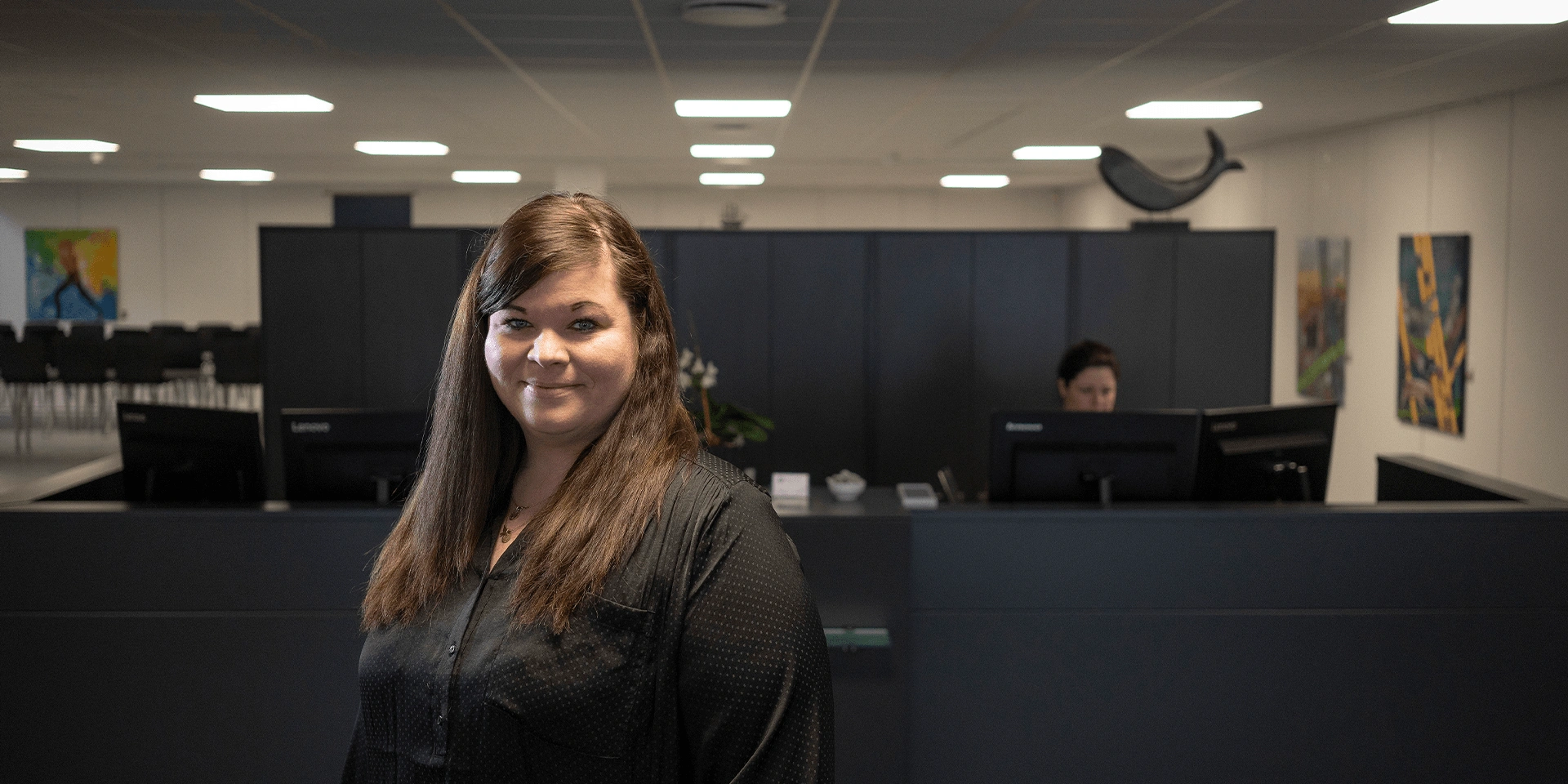 Maria Bengtsen som er receptionist på Grenaa Havn
