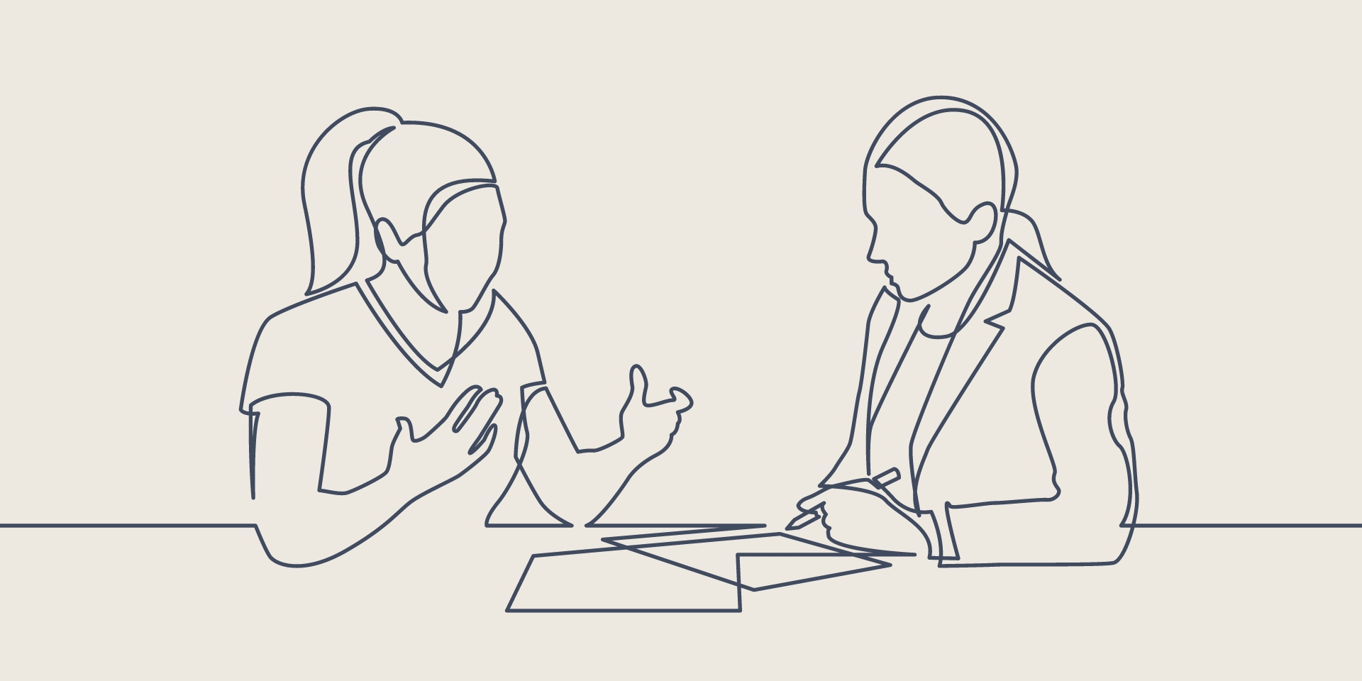 Stregtegning af lønforhandling